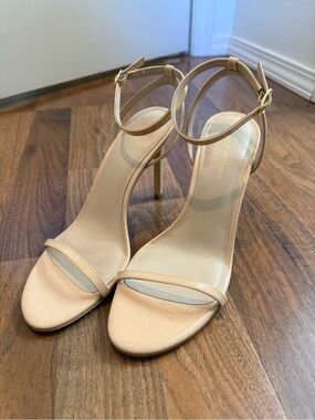 Stuart Weitzman - Beige Ankle-Strap High Heel Sandals